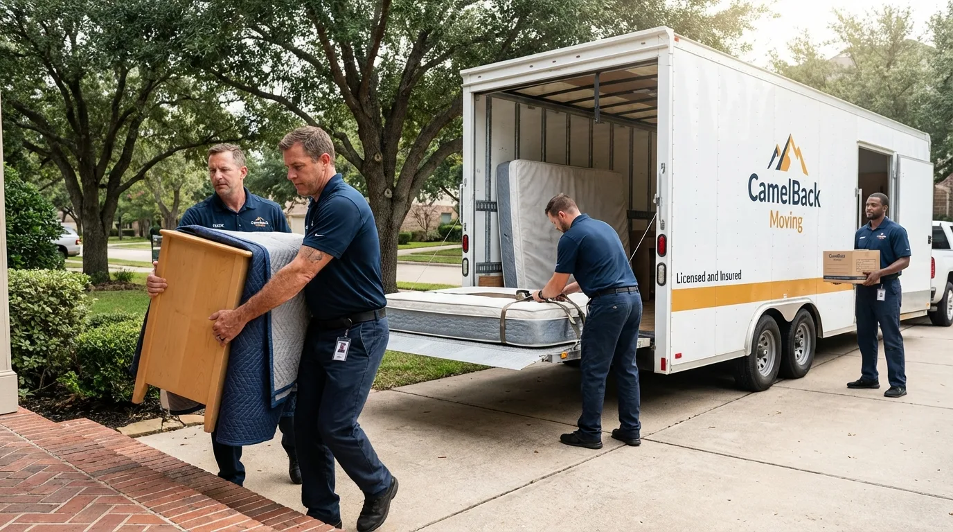 Crew loading residential truck for cross-state move from Galeton, PA