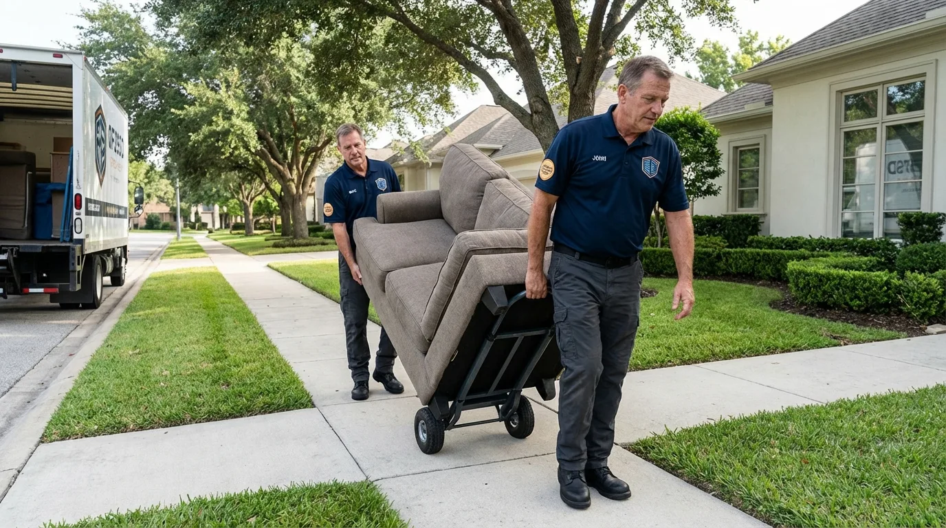 Local residential moving crew loading furniture in Galeton, PA